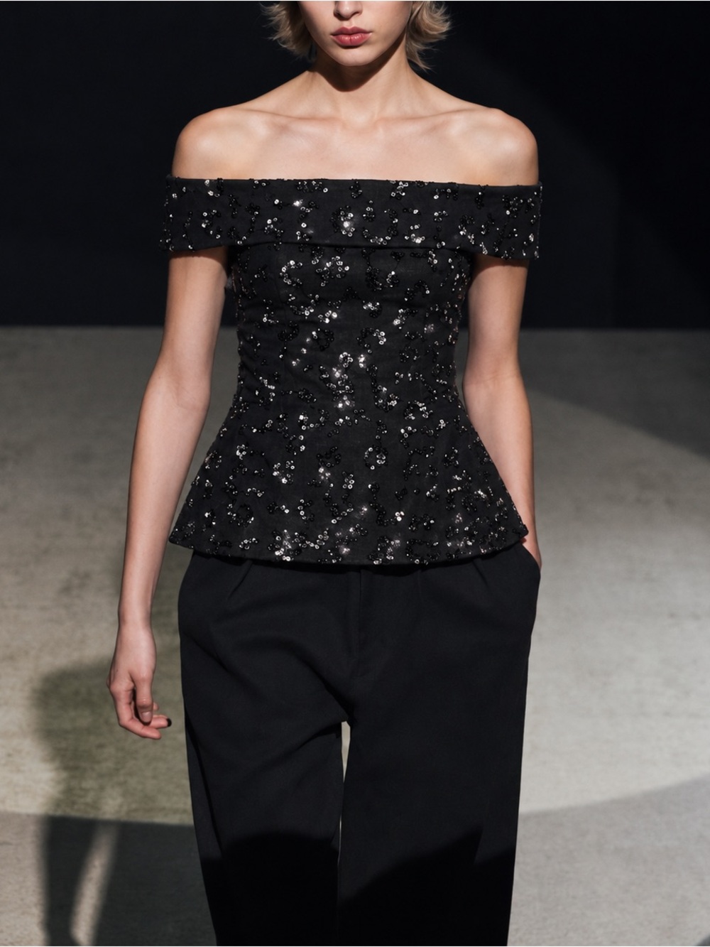 ZARA SEQUIN WAISTCOAT TOP